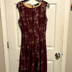 Burgundy Short Sleeve Dress
